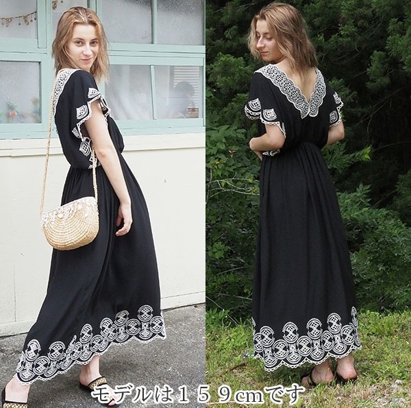 ウクライナ伝統刺繍 bistaraiオリジナルマキシ丈ワンピース ウクライナドレス フェアトレードファッション フリーサイズ 楽ちんナチュラルワンピース 営業日即日発送 ＜送料無料＞