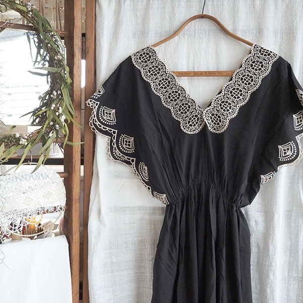 ウクライナ伝統刺繍 bistaraiオリジナルマキシ丈ワンピース ウクライナドレス フェアトレードファッション フリーサイズ 楽ちんナチュラルワンピース 営業日即日発送 ＜送料無料＞