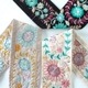 6cm幅 シルク風なめらかインド刺繍花柄リボンブレード ハンドメイドショルダーストラップカメラチェーン持ち手資材販売   幅広手芸用リボン最安値 花柄チロリアンテープ ヘアアクセサリー バッグ装飾 手芸資材 DIY 営業日即日発送[ワールデザインbistarai]
