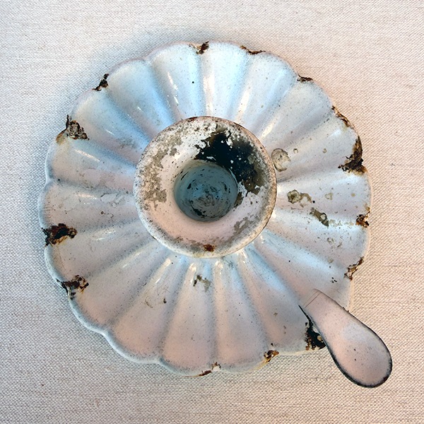 フランス ブロカント ホーローアンティークキャンドルホルダー ビンテージ燭台 ヨーロッパヴィンテージキャンドルスタンドホーロー雑貨　営業日即日発送