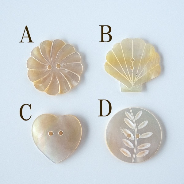 約2cmから2.5cm  シェルボタンパーツ 天然シェルパーツ ハワイアンモチーフ白蝶貝ボタン子ども服ボタン ピアスイヤリング材料 ジュエリーパーツ販売 営業日即日発送