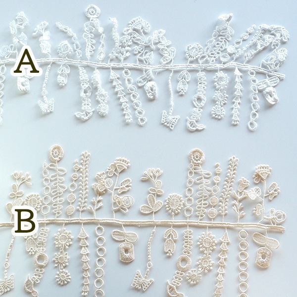 ボリュームタップリのメルヘンな植物のモチーフレースは、壁面に飾る