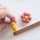 3cm  羊毛フェルトウール100%立体フェルトお花パーツ ニードルフェルト ネパール製 フェアトレード製品  営業日即日発送 