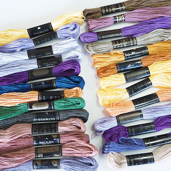 デットストック品 刺しゅう糸 アンティーク手芸用品 オリムパス OLYMPUS デットストック刺繍糸 刺し子 刺繍ブローチ 布ピアス作りばら売り 営業日即日発送[ワールデザインbistarai]