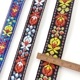 2.5cm幅 オルテガネイティブ柄 レトロ花柄刺繍チロリアンテープリボン ペットハーネス首輪 カメラストラップチェーン 営業日即日発送 