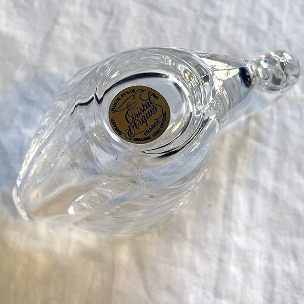 ポルトガル買付 クリスタルグラス 一輪挿し 花瓶 スワン小物入れガラスヴィンテージ雑貨 レア物アンティーク雑貨　アクセサリー入れ 営業日即日発送 ＜送料無料＞