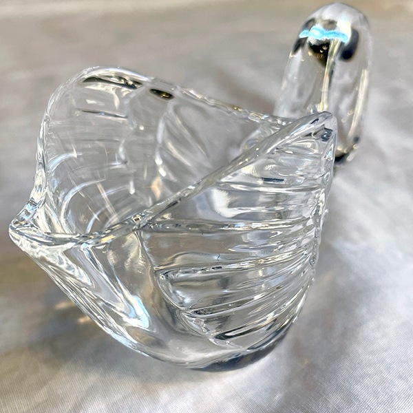ポルトガル買付 クリスタルグラス 一輪挿し 花瓶 スワン小物入れガラスヴィンテージ雑貨 レア物アンティーク雑貨　アクセサリー入れ 営業日即日発送 ＜送料無料＞