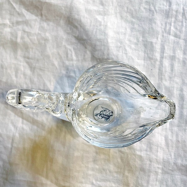 ポルトガル買付 クリスタルグラス 一輪挿し 花瓶 スワン小物入れガラスヴィンテージ雑貨 レア物アンティーク雑貨　アクセサリー入れ 営業日即日発送 ＜送料無料＞
