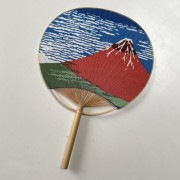【うちわの太田屋】房州うちわ 浮世絵ちりめん 赤富士 （浴衣地）