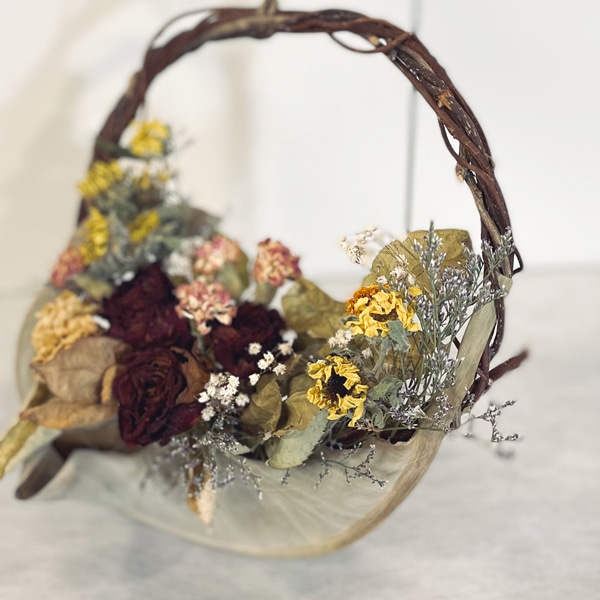 ドライフラワー　スマホリング.アリッサムリース ドライフラワー ミニリース | Voyage de fleurs by atelier m.