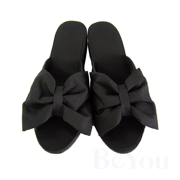 ヒールスリッパリボン   ブラック【入荷未定】