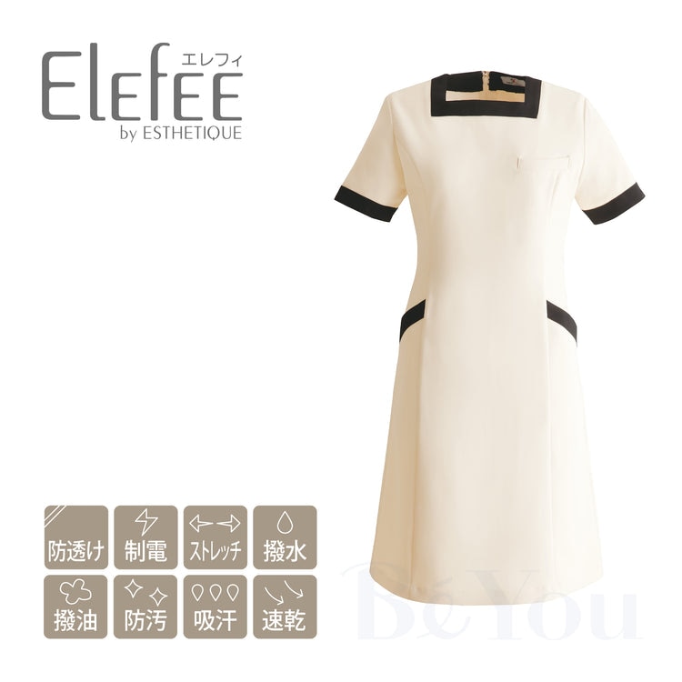 Elefee by ESTHETIQUE E-3133-7 ワンピースライトベージュ 4L