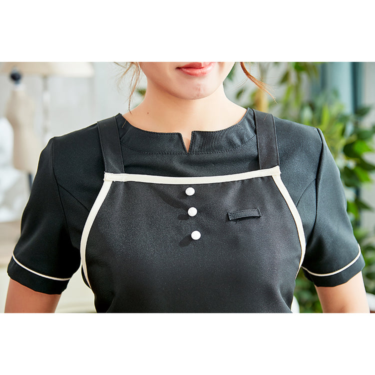 画像をギャラリービューアに読み込む, Veriella エプロン A03 ブラック×クリーム