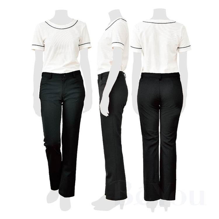 画像をギャラリービューアに読み込む, Elefee by ESTHETIQUE E-3042-5 ストレッチパンツ ブラック