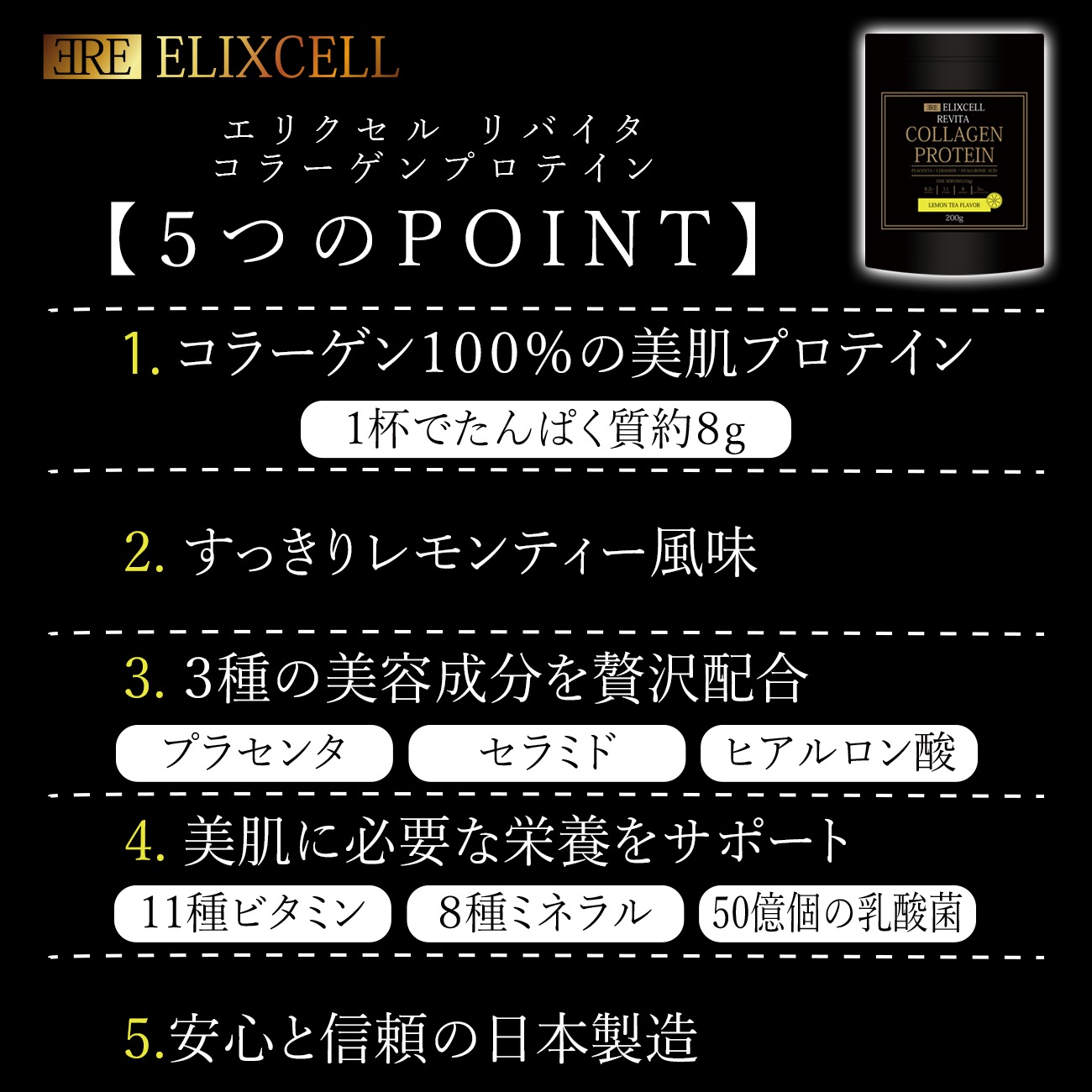 画像をギャラリービューアに読み込む, ELIXCELL（エリクセル） リバイタ コラーゲンプロテイン 200g