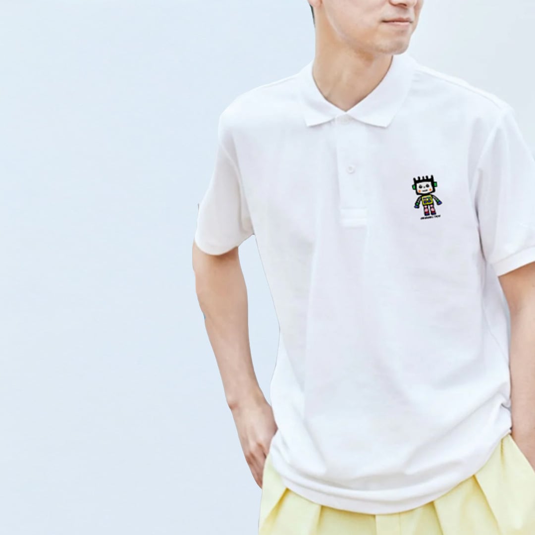 ポロシャツ ARAAKI TOY アラーキー・リョースケー デザイン ホワイト  鹿の子【店舗受け取りの場合送料無料】