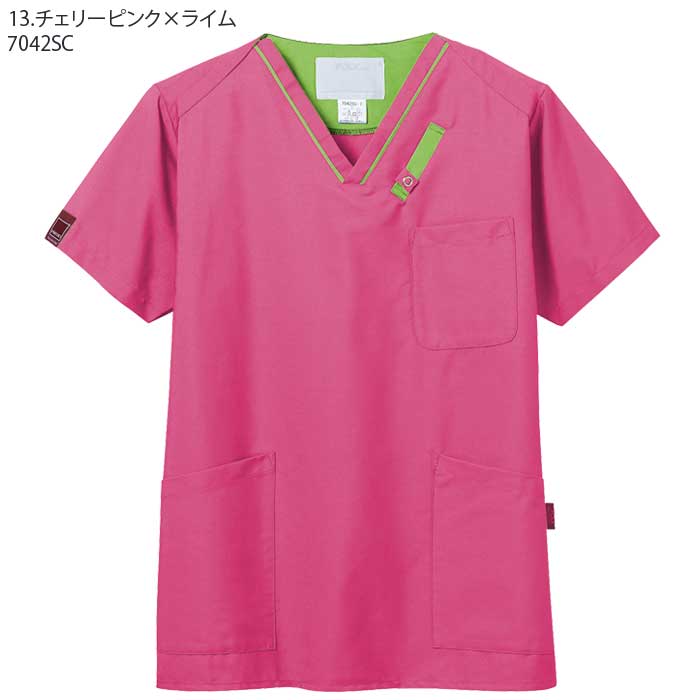 スクラブ 白衣 医療 7042SC 男女兼用 PANTONE パントン SS-4L ドクター ナース FOLK フォーク