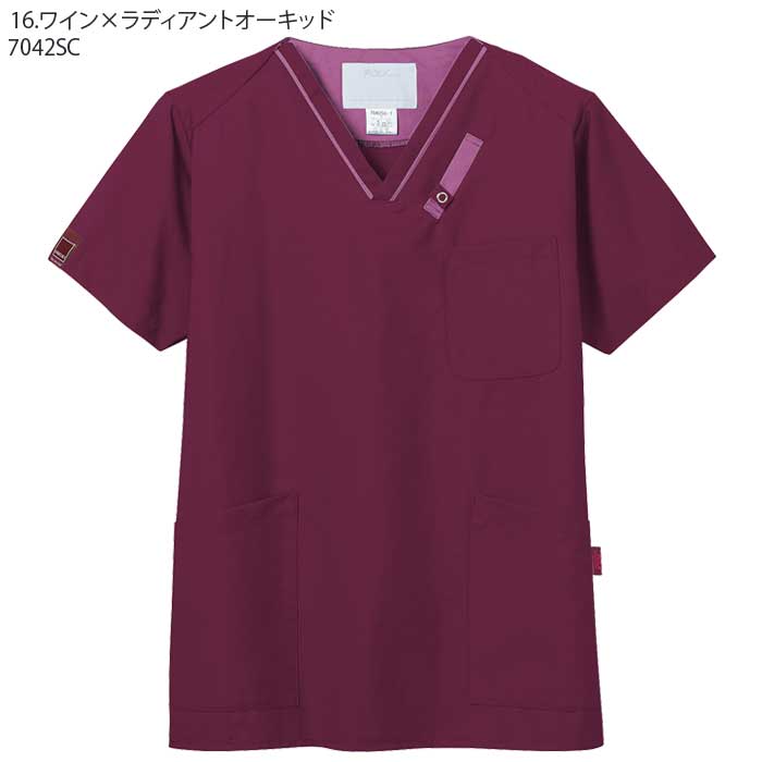 スクラブ 白衣 医療 7042SC 男女兼用 PANTONE パントン SS-4L ドクター ナース FOLK フォーク
