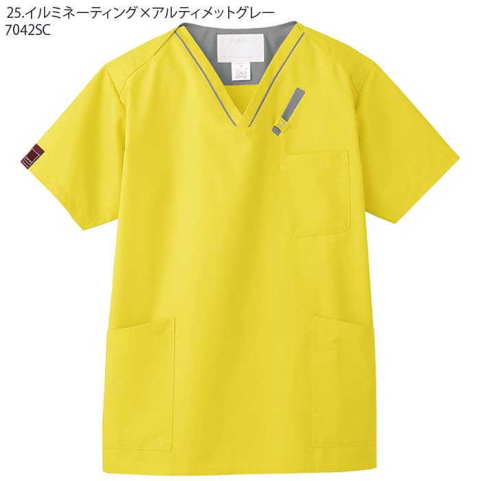 スクラブ 白衣 医療 7042SC 男女兼用 PANTONE パントン SS-4L ドクター ナース FOLK フォーク