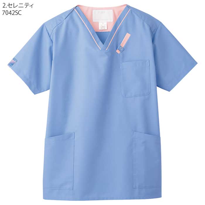 スクラブ 白衣 医療 7042SC 男女兼用 PANTONE パントン SS-4L ドクター ナース FOLK フォーク
