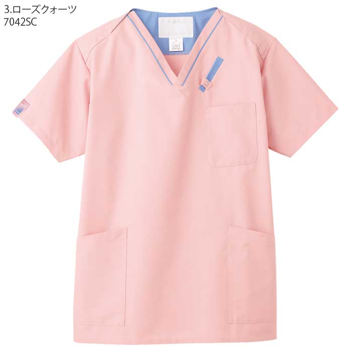 スクラブ 白衣 医療 7042SC 男女兼用 PANTONE パントン SS-4L ドクター ナース FOLK フォーク