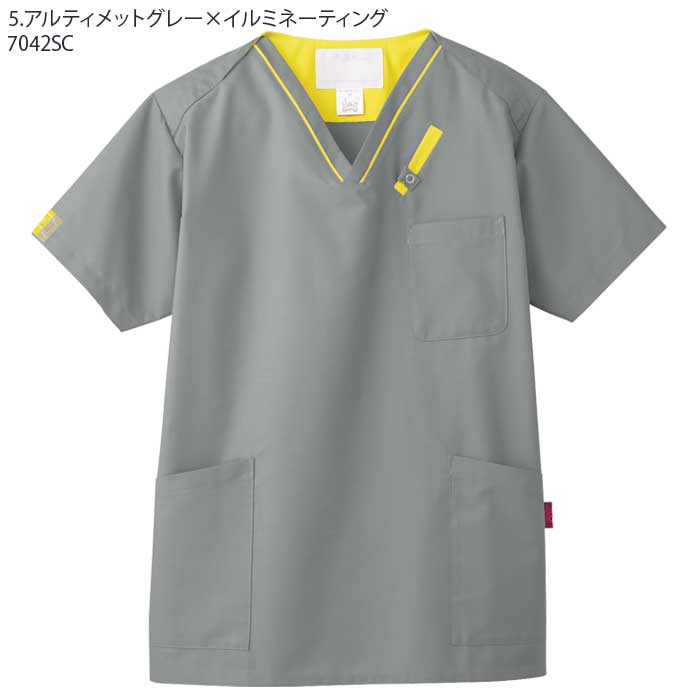 スクラブ 白衣 医療 7042SC 男女兼用 PANTONE パントン SS-4L ドクター ナース FOLK フォーク