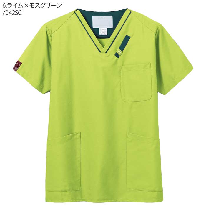 スクラブ 白衣 医療 7042SC 男女兼用 PANTONE パントン SS-4L ドクター ナース FOLK フォーク