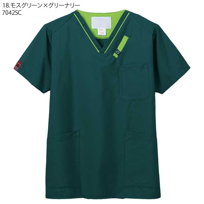 スクラブ 白衣 医療 7042SC 男女兼用 PANTONE パントン SS-4L ドクター ナース FOLK フォーク