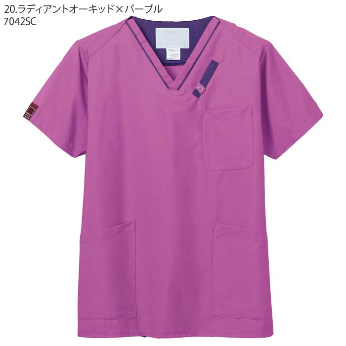 スクラブ 白衣 医療 7042SC 男女兼用 PANTONE パントン SS-4L ドクター ナース FOLK フォーク