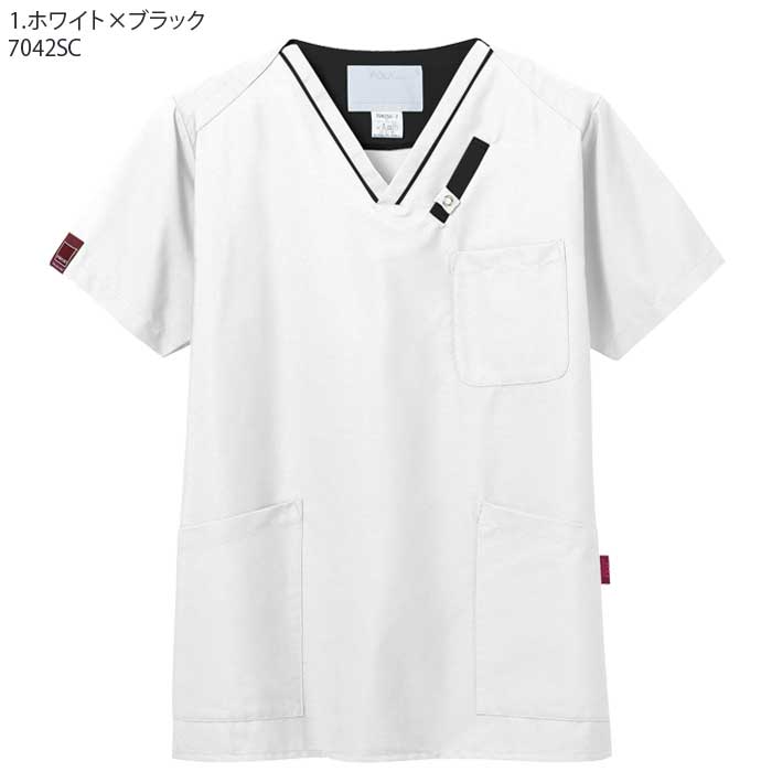 スクラブ 白衣 医療 7042SC 男女兼用 PANTONE パントン SS-4L ドクター ナース FOLK フォーク