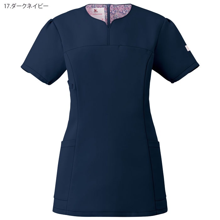 4L ワコール スクラブ HI707 白衣 医療 後ろファスナー おしゃれ かわいい レディース ナース FOLK フォーク