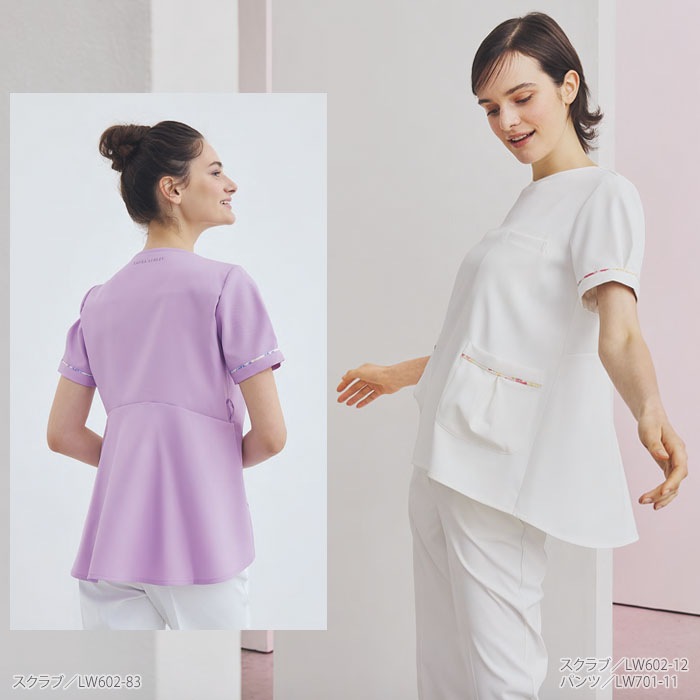 ローラアシュレイ スクラブ LW602 医療 白衣 レディース 住商モンブラン おしゃれ かわいい ナース 病院 メディカル