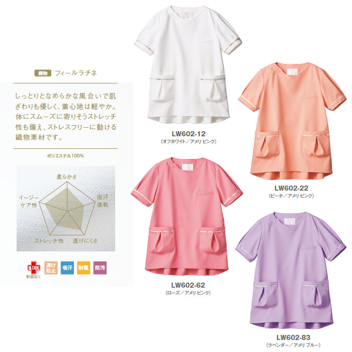 ローラアシュレイ スクラブ LW602 医療 白衣 レディース 住商モンブラン おしゃれ かわいい ナース 病院 メディカル