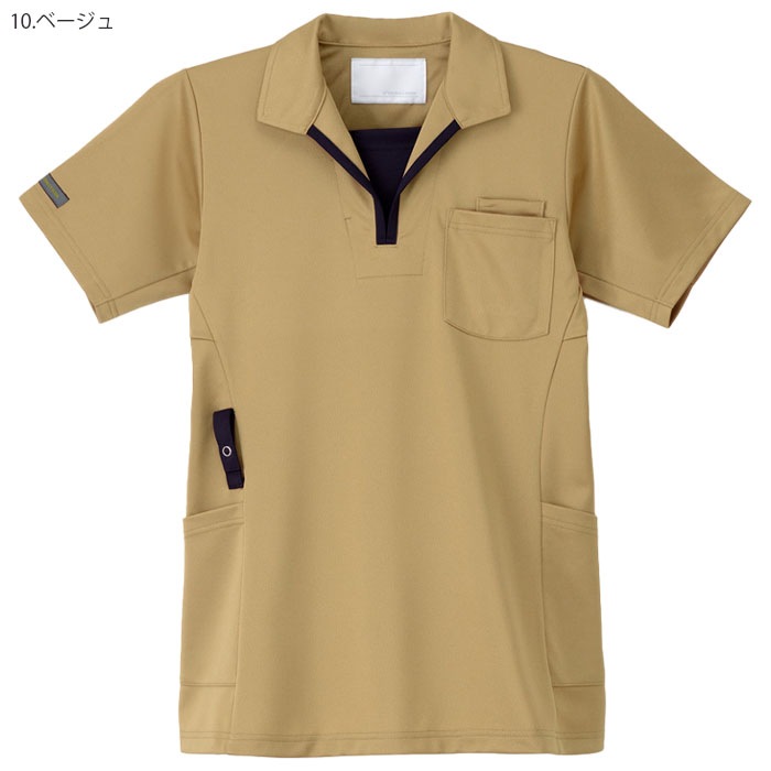 ナガイレーベン ニットシャツ JD3172 男女兼用 ポロシャツ プルオーバー 半袖 Naway ナース 医療 病院 介護 ケアワークメディカル 制服 ユニフォーム