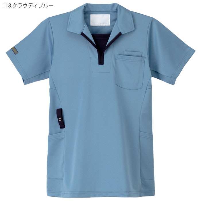 ナガイレーベン ニットシャツ JD3172 男女兼用 ポロシャツ プルオーバー 半袖 Naway ナース 医療 病院 介護 ケアワークメディカル 制服 ユニフォーム