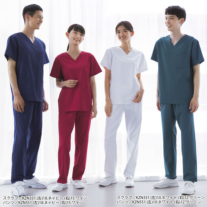 カゼン スクラブパンツ 白衣 医療 KZN551 男女兼用 SS-4L 手術用 スラックス ナース ドクター KAZEN