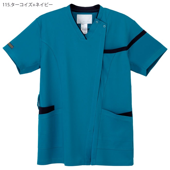 ナガイレーベン スクラブ 白衣 RF5162 男女兼用 接触冷感 ジップアップ ファスナー開き 半袖 Naway ナース 医療 病院 メディカル 制服 ユニフォーム