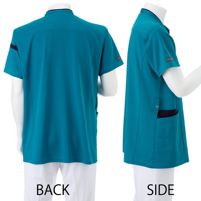 ナガイレーベン スクラブ 白衣 RF5162 男女兼用 接触冷感 ジップアップ ファスナー開き 半袖 Naway ナース 医療 病院 メディカル 制服 ユニフォーム