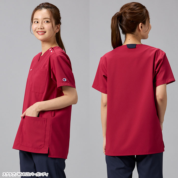 チャンピオン スクラブ 白衣 医療 オンワード HS-8121 男女兼用 ナース 看護師 クリニック おしゃれ ONWARD ラフィーリア