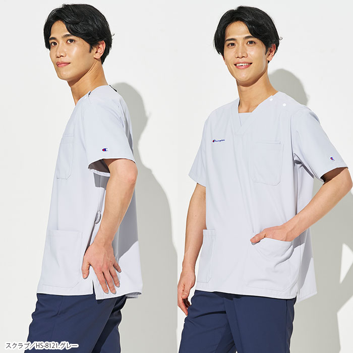 チャンピオン スクラブ 白衣 医療 オンワード HS-8121 男女兼用 ナース 看護師 クリニック おしゃれ ONWARD ラフィーリア