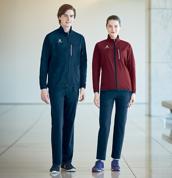 ルコックスポルティフ ジャケット ニット ジャージ UZL1201 ユニセックス メンズ レディース 長袖 リハビリ ケアワーク 介護士 ユニフォーム 制服