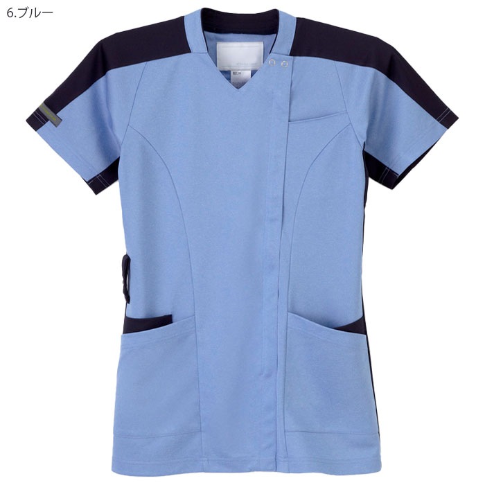 ナガイレーベン ニットシャツ JM3132 男女兼用 ジップアップ ファスナー開き ニット素材 半袖 Naway 介護 ケア ナース 医療 病院 メディカル 制服 ユニフォーム