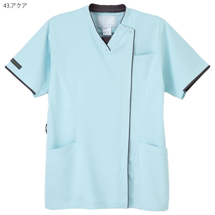 ナガイレーベン ニットシャツ CX3157 男女兼用 ファスナー開き 接触冷感 ニット素材 半袖 Naway 介護 ケア ナース 医療 病院 メディカル 制服 ユニフォーム