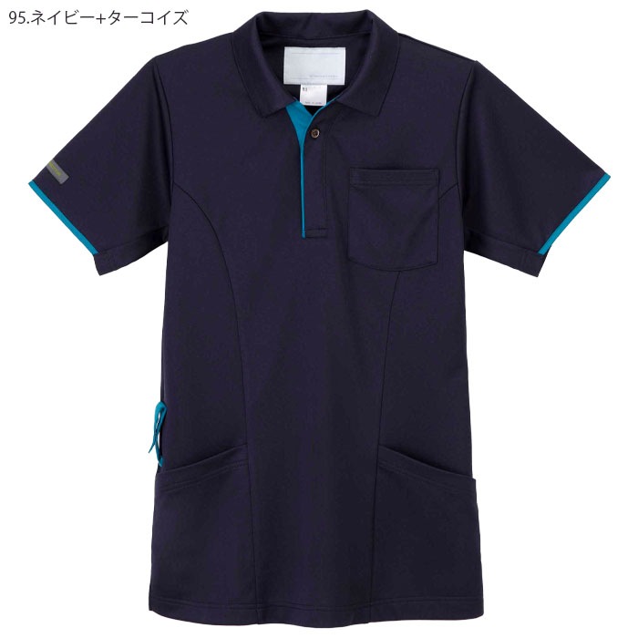 ナガイレーベン ニットシャツ JD3162 男女兼用 ポロシャツ 爽感 ニット素材 半袖 Naway 介護 ケア ナース 医療 病院 メディカル 制服 ユニフォーム