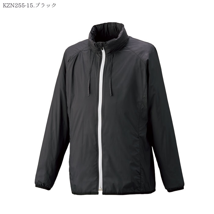カゼン ウィンドブレーカー KZN255 男女兼用 SS-4L ブラック ネイビー 収納袋付 ケアサービス ナース 病院 介護 メディカル KAZEN