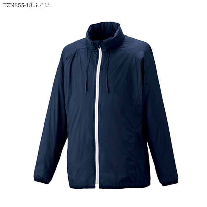 カゼン ウィンドブレーカー KZN255 男女兼用 SS-4L ブラック ネイビー 収納袋付 ケアサービス ナース 病院 介護 メディカル KAZEN