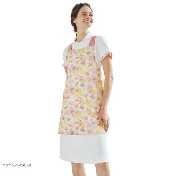 エプロン ローラアシュレイ LW503 レディース 胸当て 胸付 H型 予防衣 住商モンブラン 介護 医療 ナース 病院 ケア メディカル