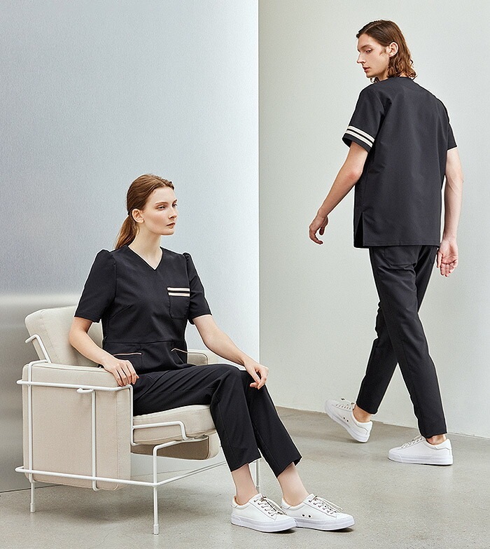 スクラブ 男女兼用 クリニック 白衣 医療 フォロレゾン FR-0007 半袖 美容 看護師 エステ 受付 病院 ドクター 医師 ナースウェア 制服 ユニフォーム メンズ レディース 制電 ストレッチ 制菌 工業洗濯対応 UNITE FOLLORAISON