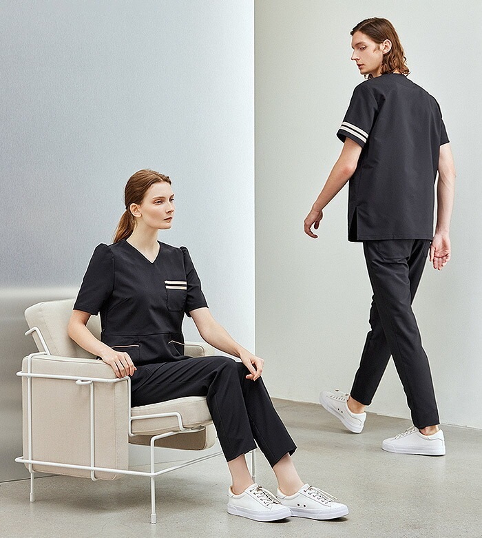 スクラブ 女性用 クリニック 白衣 医療 フォロレゾン FR-0008 レディース 半袖 美容 エステ 看護師 受付 病院 ドクター 医師 ナースウェア 制服 ユニフォーム 制電 ストレッチ 制菌 工業洗濯対応 UNITE FOLLORAISON