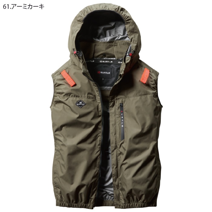 バートル ベスト サイドファン仕様 赤バッテリー カラーファン セット